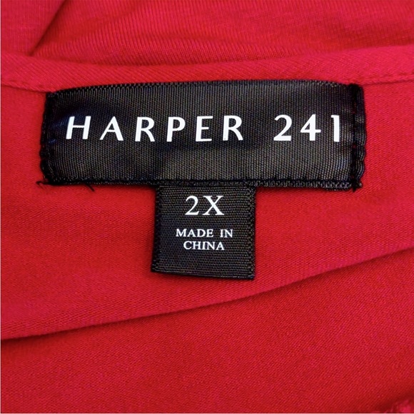 NWT Harper 241 Size 2X 3/4 Sleeve Red Dress. - Picture 8 of 11